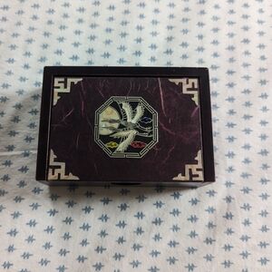 Wood Business Card Holder/Jewelry Box Asian Geese Mother of Pearl Inlay Velvet